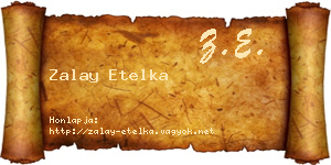 Zalay Etelka névjegykártya